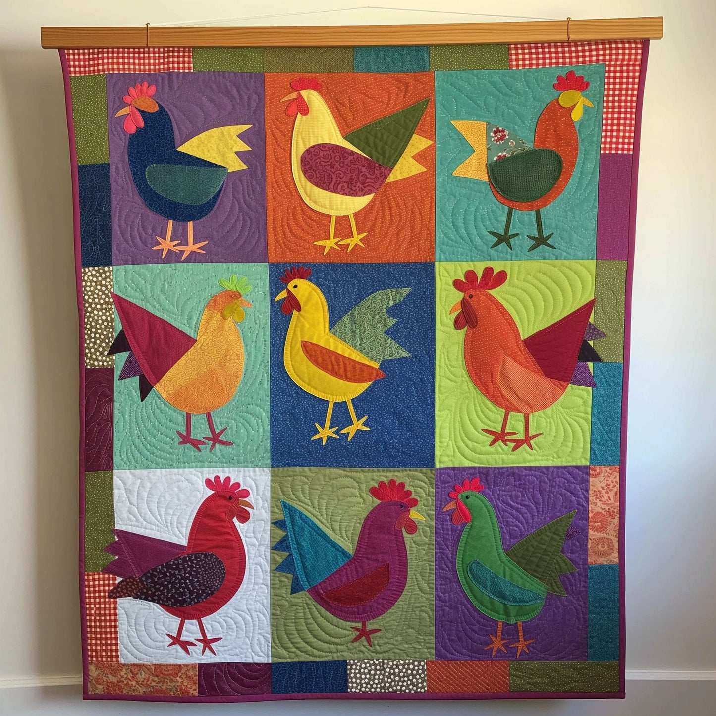 Little Cluckers Quilted Blanket - Throw (55" x 60")