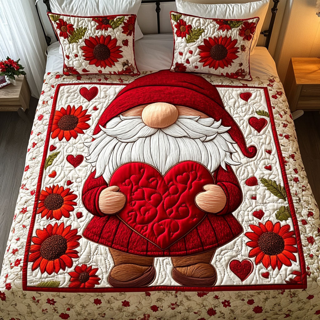 Little Cupid Gnome 3-Piece Quilted Bedding Set - Single (59" x 70")