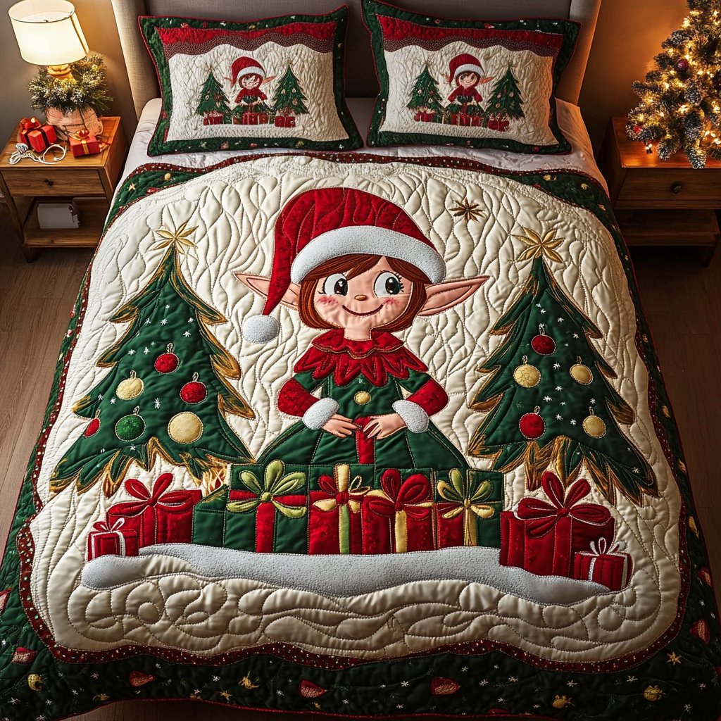 Little Elf 3-Piece Quilted Bedding Set - Single (59" x 70")
