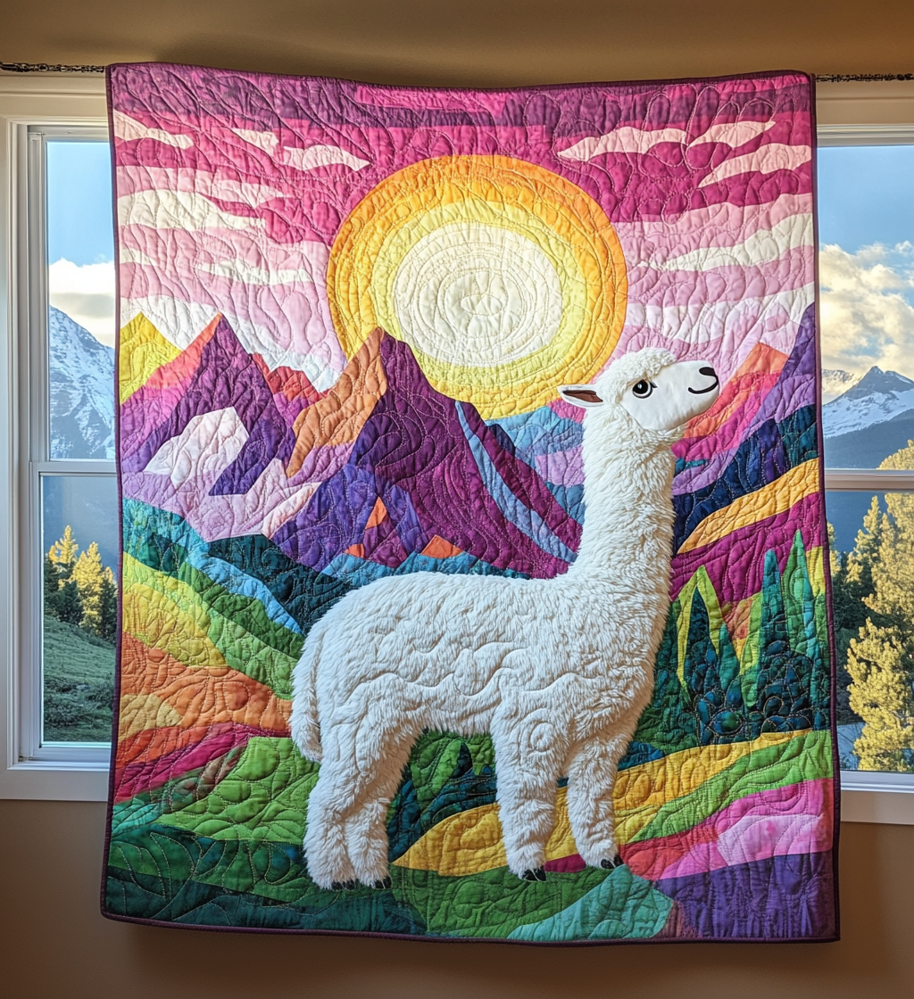 Llama Dreams Quilted Blanket - Throw (55" x 60")