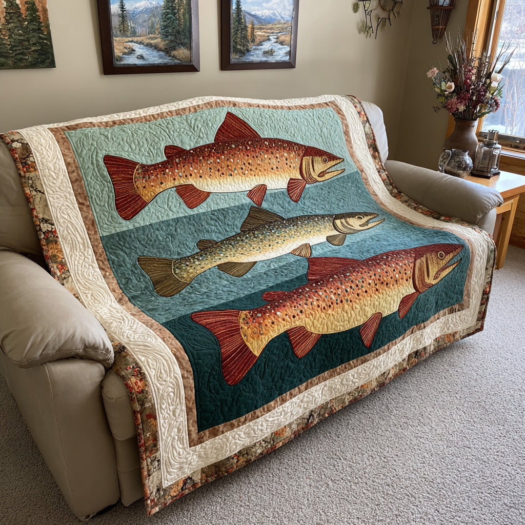 Lodge Fish Panels Quilted Blanket - Baby (30" x 40") - Pack 1
