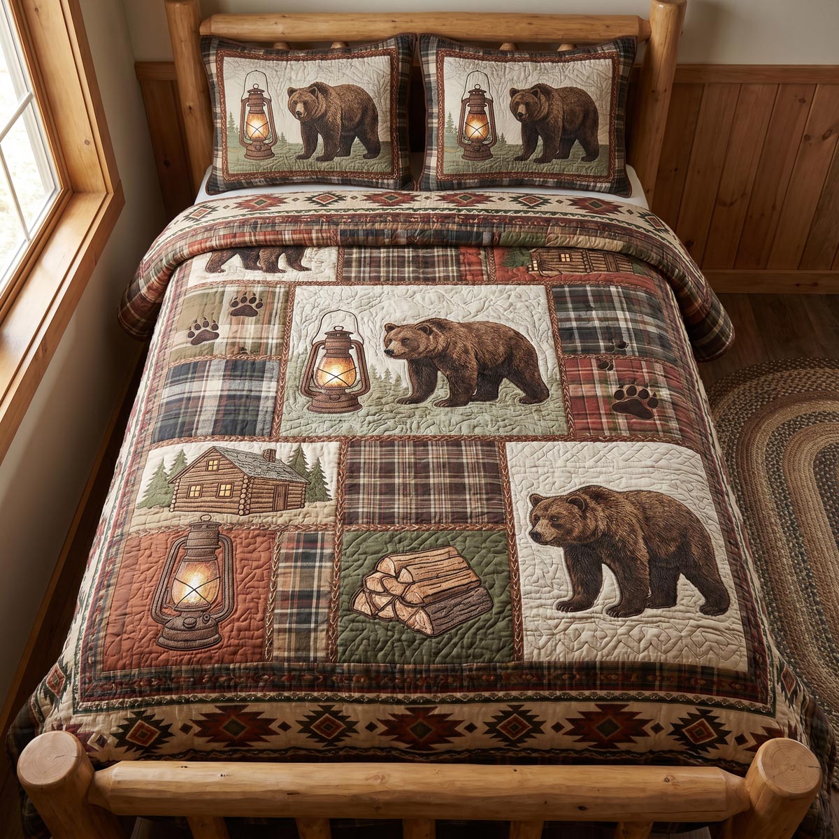 Lodge Life 3-Piece Quilted Bedding Set - Single (59" x 70")