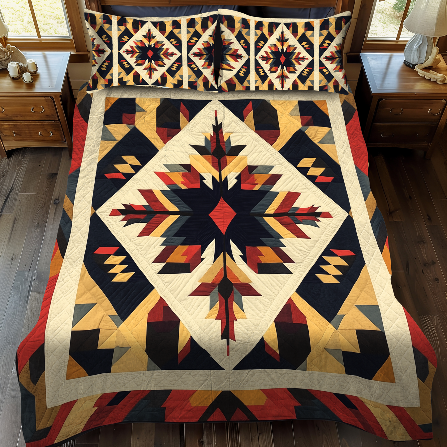 Lone Star Blaze 3-Piece Quilted Bedding Set - Single (59" x 70")