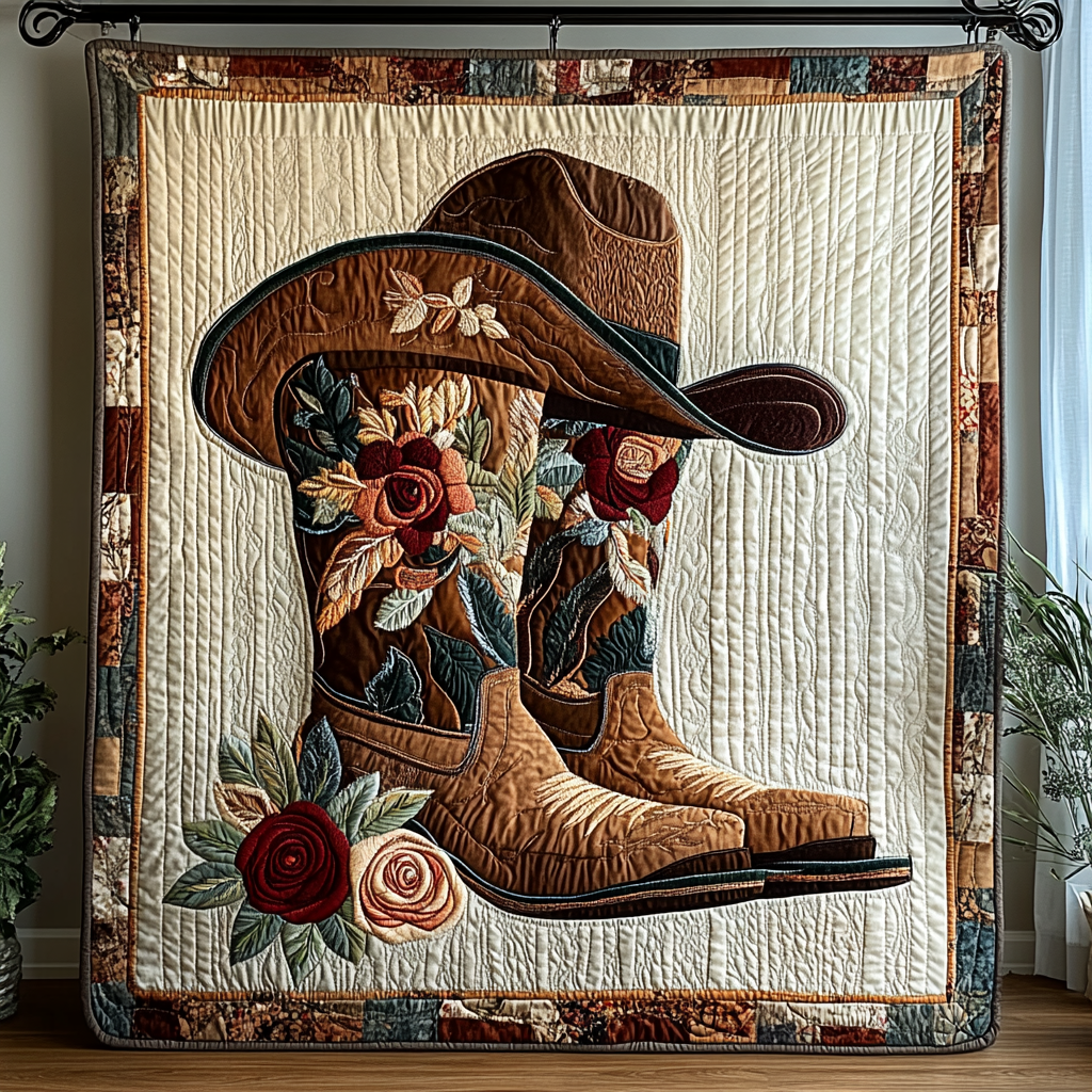 Lone Star Boots Quilted Blanket - Throw (55" x 60")