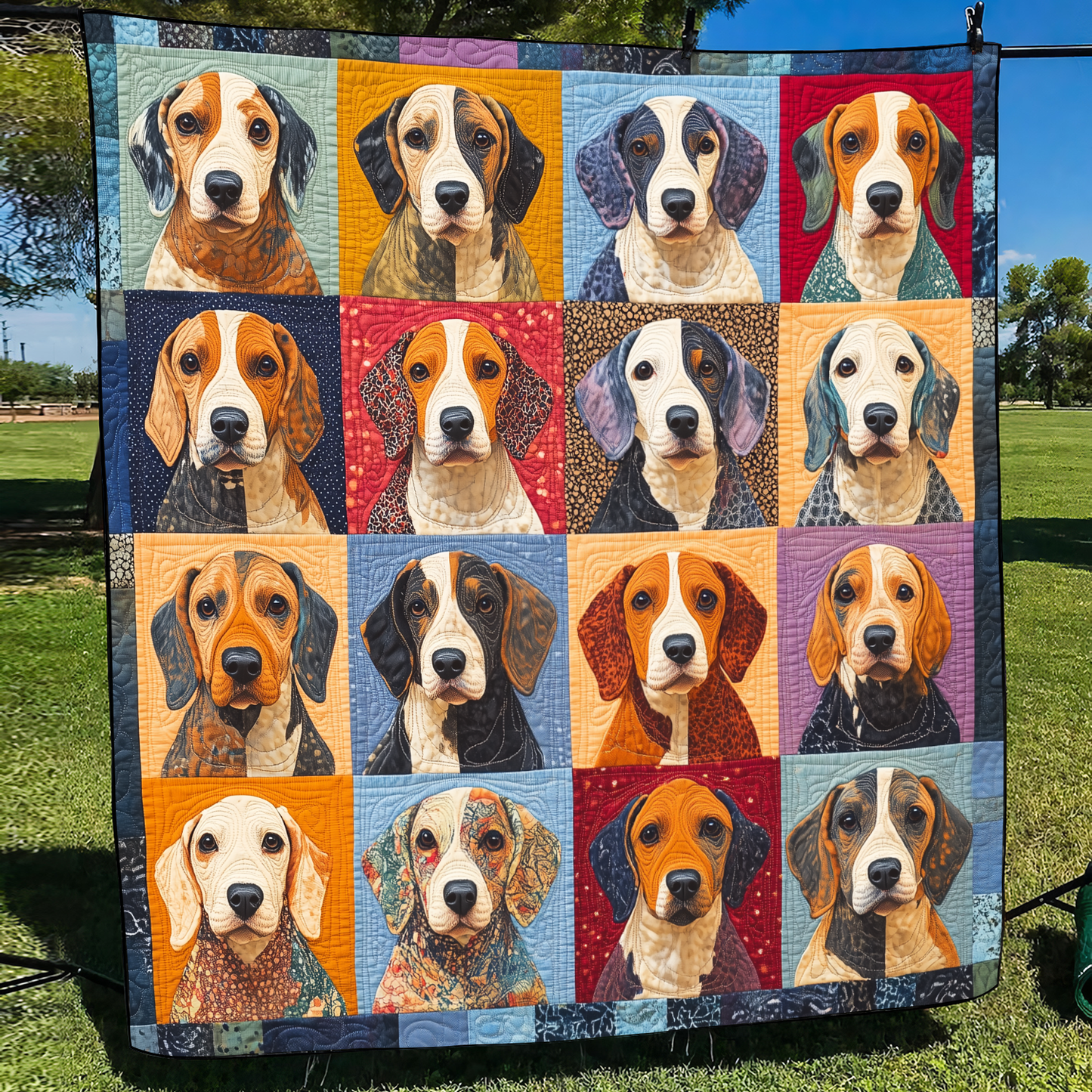 Lovable Beagles Quilted Blanket - Throw (55" x 60")