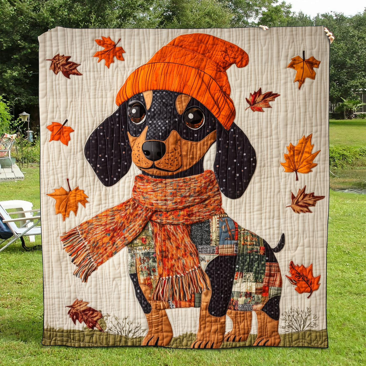 Lovable Dachshunds Quilted Blanket - Throw (55" x 60")