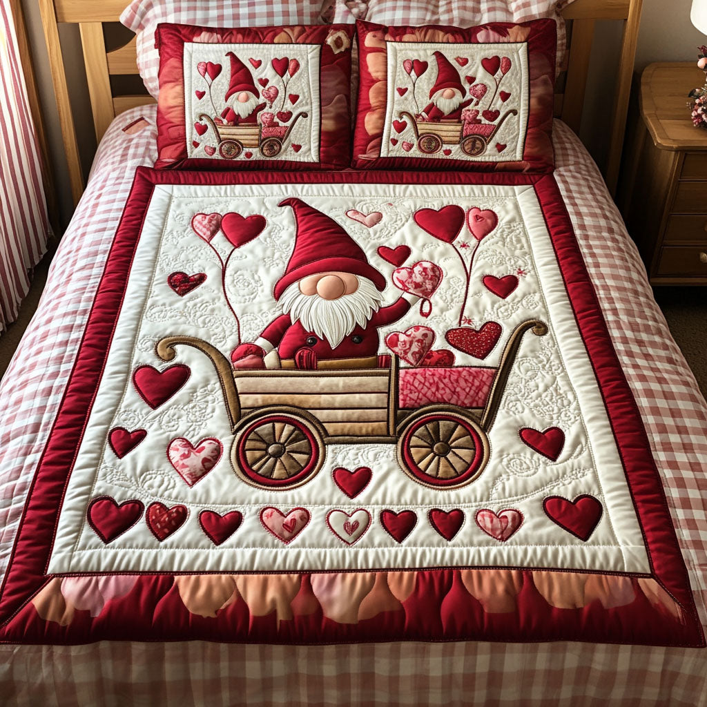 Love Under the Hat 3-Piece Quilted Bedding Set - Single (59" x 70")