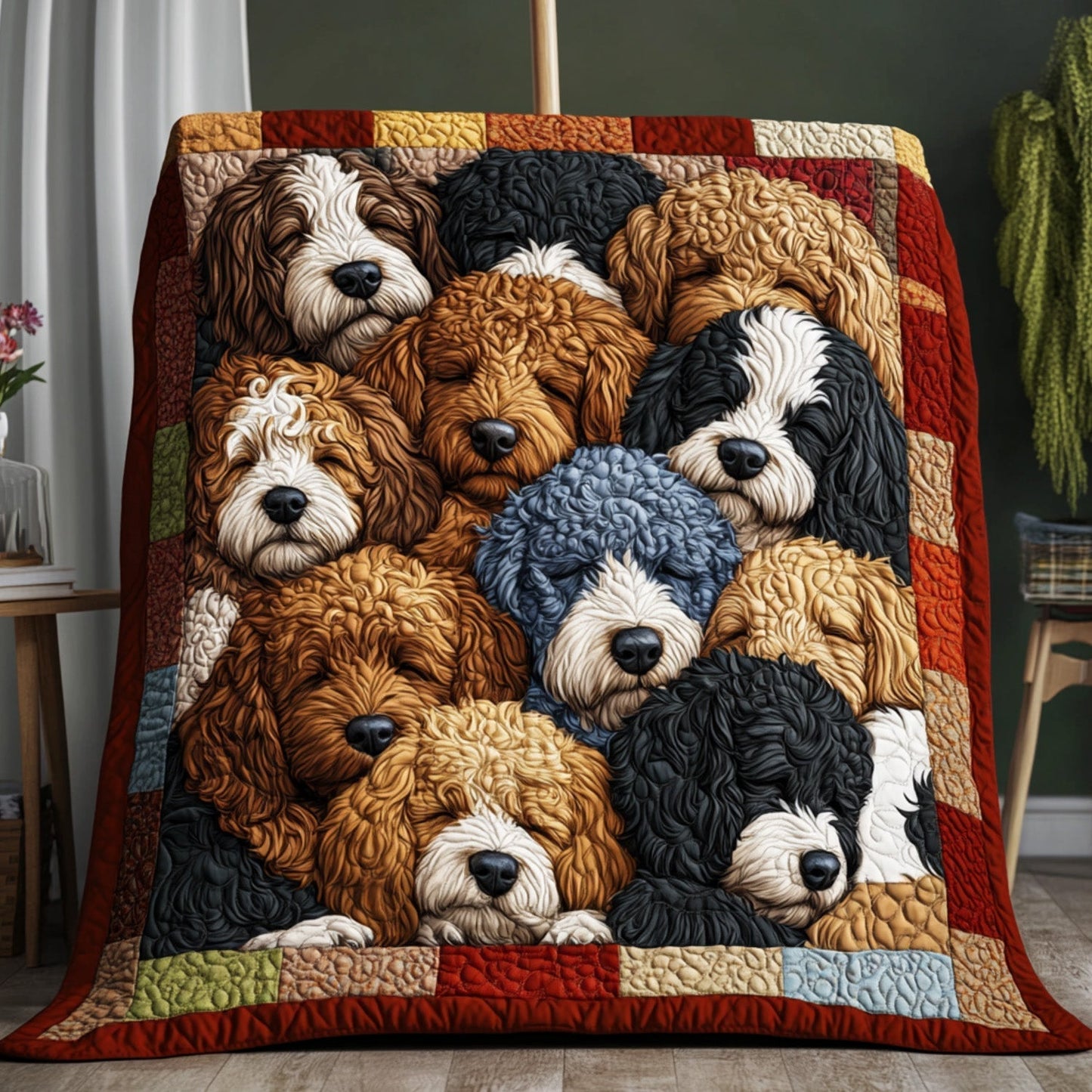 Love Doodles Quilted Blanket - Throw (55" x 60")