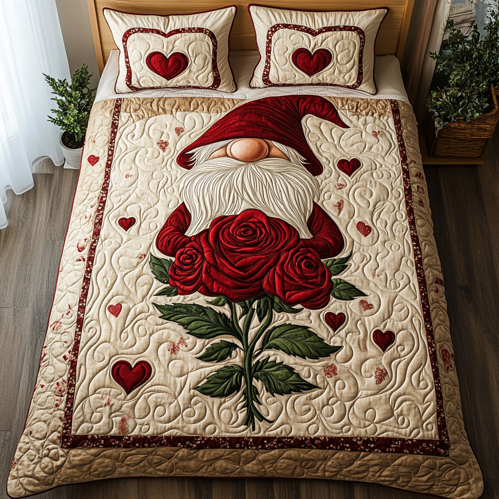 Love Symphony 3-Piece Quilted Bedding Set - Single (59" x 70")