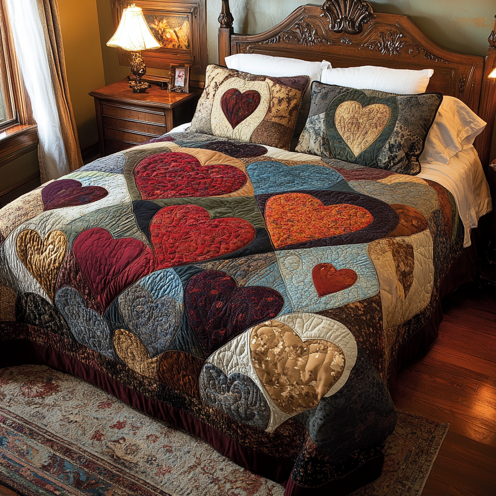 Love Tides 3-Piece Quilted Bedding Set - Single (59" x 70")