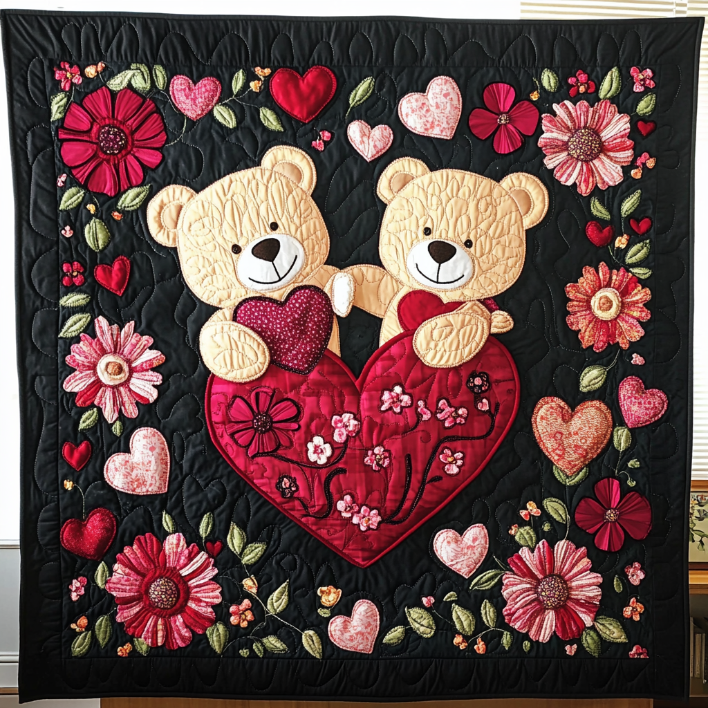 Loving Teddy Quilted Blanket - Throw (55" x 60")