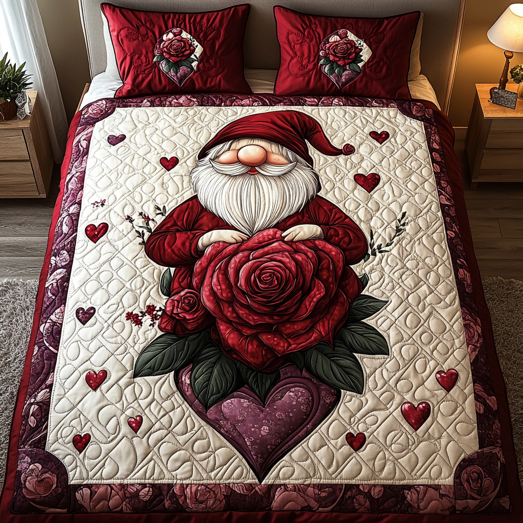 Loving Bouquet 3-Piece Quilted Bedding Set - Single (59" x 70")