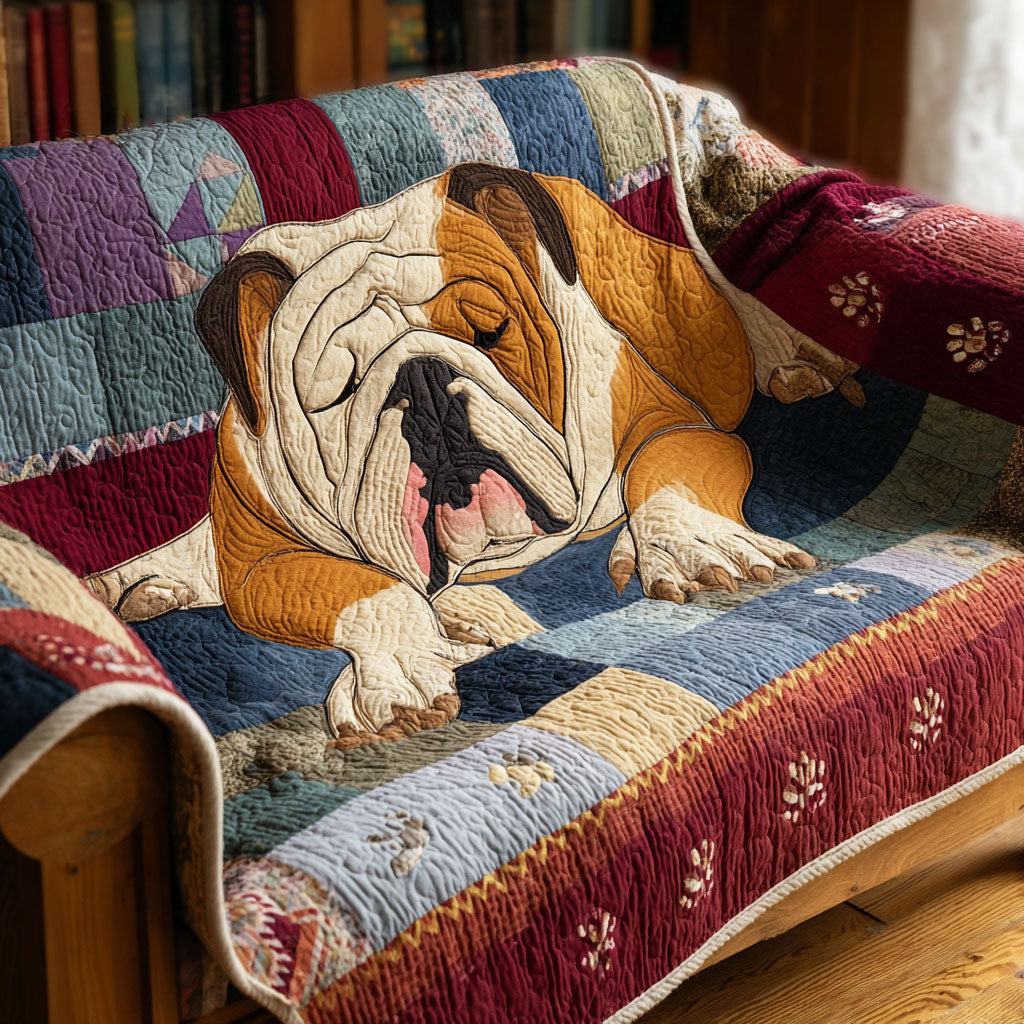 Loyal Paws Bulldog Quilted Blanket - Baby (30" x 40") - Pack 1