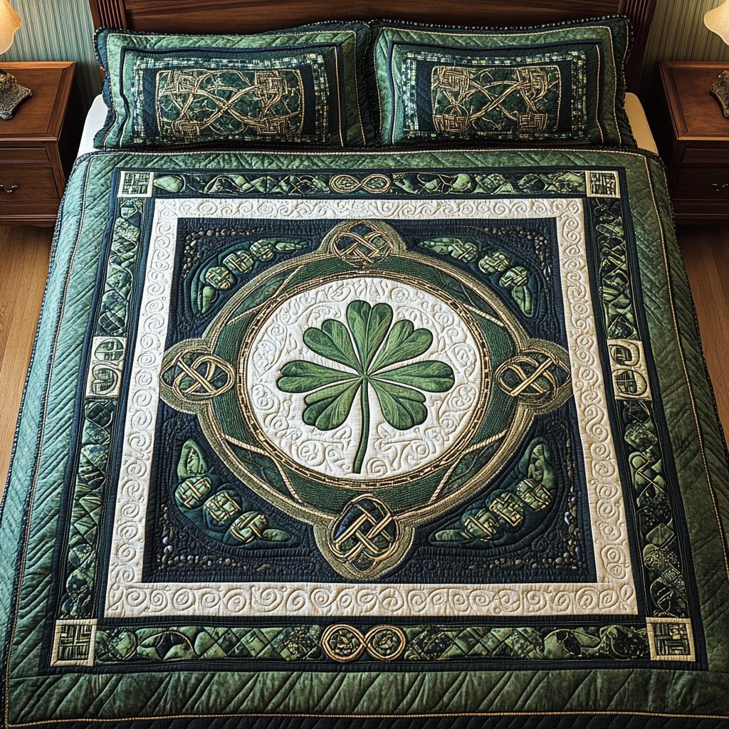 Lucky Clover Haven 3-Piece Quilted Bedding Set - Single (59" x 70")
