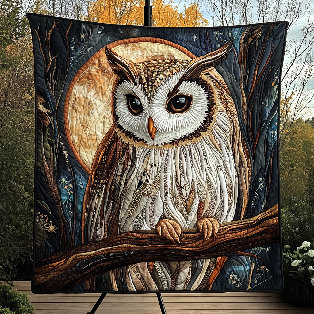 Luna Owl Quilted Blanket - Throw (55" x 60")