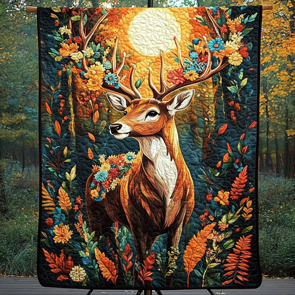 Lunar Forest Quilted Blanket - Throw (55" x 60")