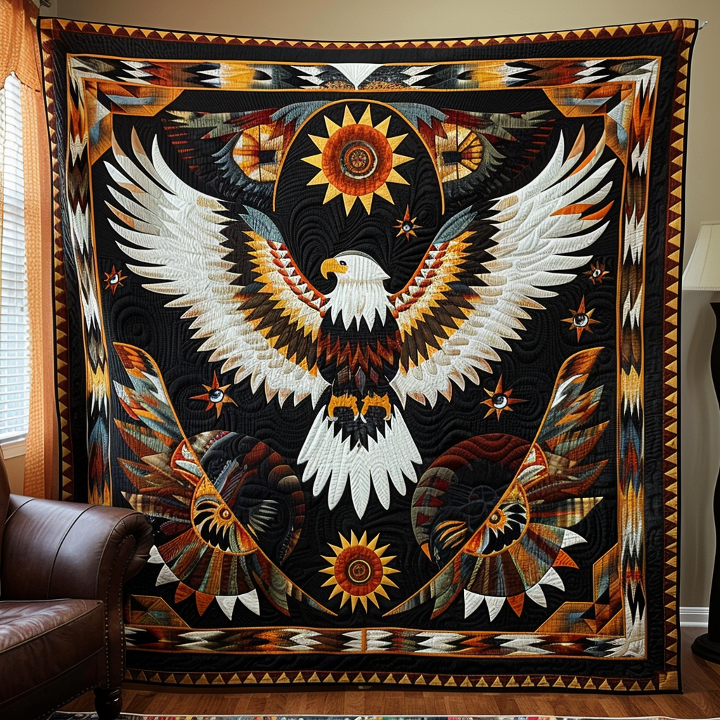 Majestic Feather Quilted Blanket - Throw (55" x 60")