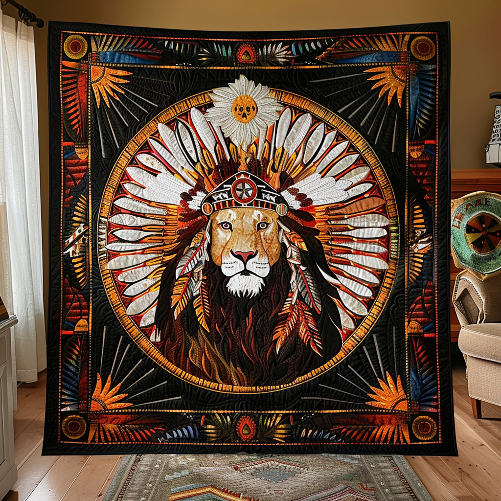 Majestic Lion King Quilted Blanket - Throw (55" x 60")