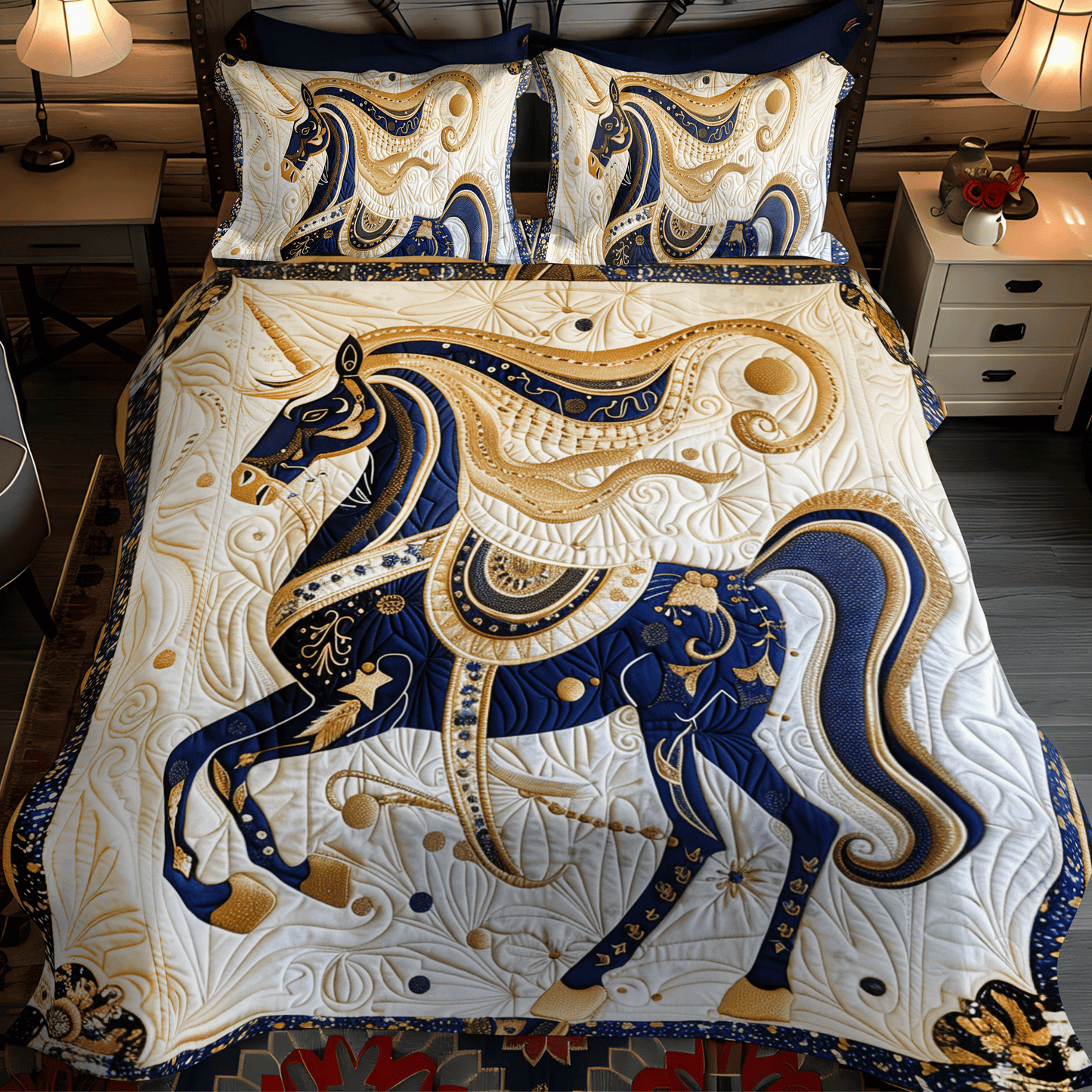 Majestic Mane 3-Piece Quilted Bedding Set - Single (59" x 70")