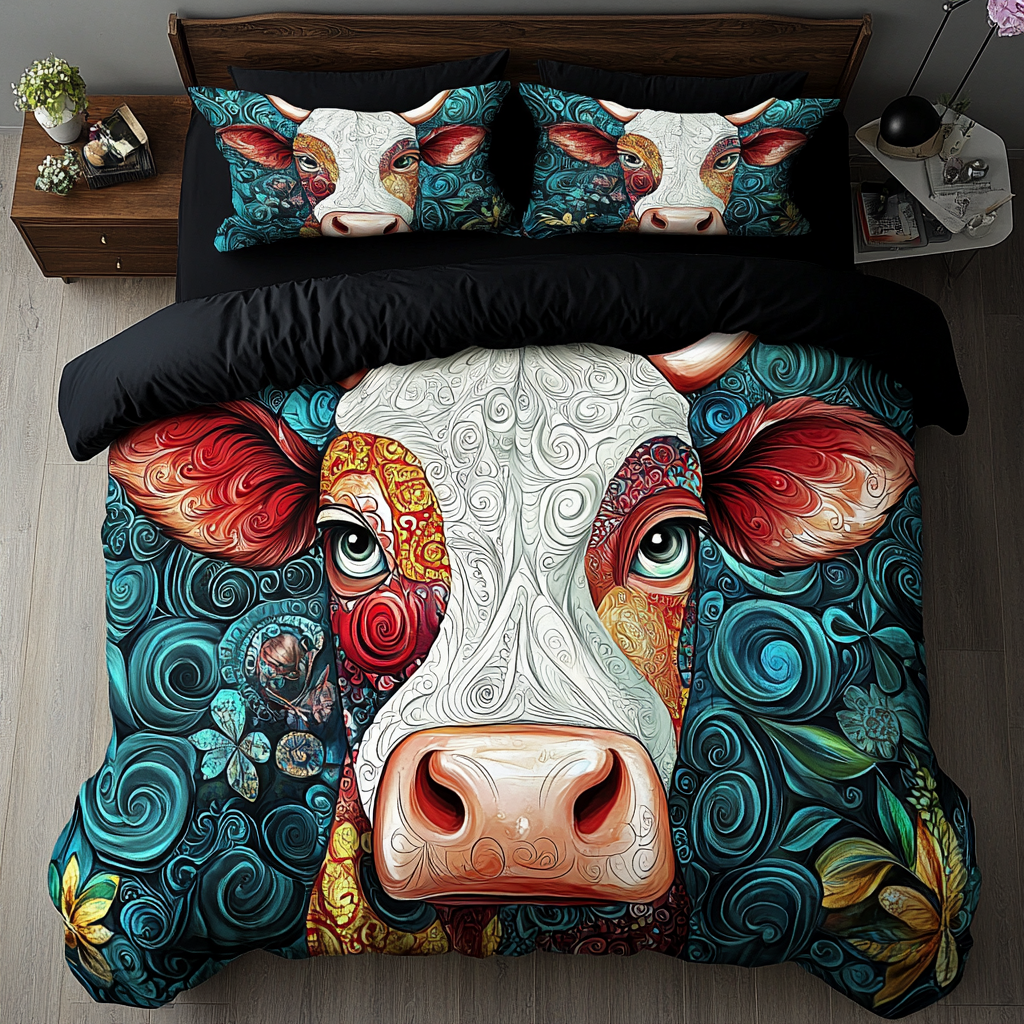 Majestic Moo 3-Piece Quilted Bedding Set - Single (59" x 70")