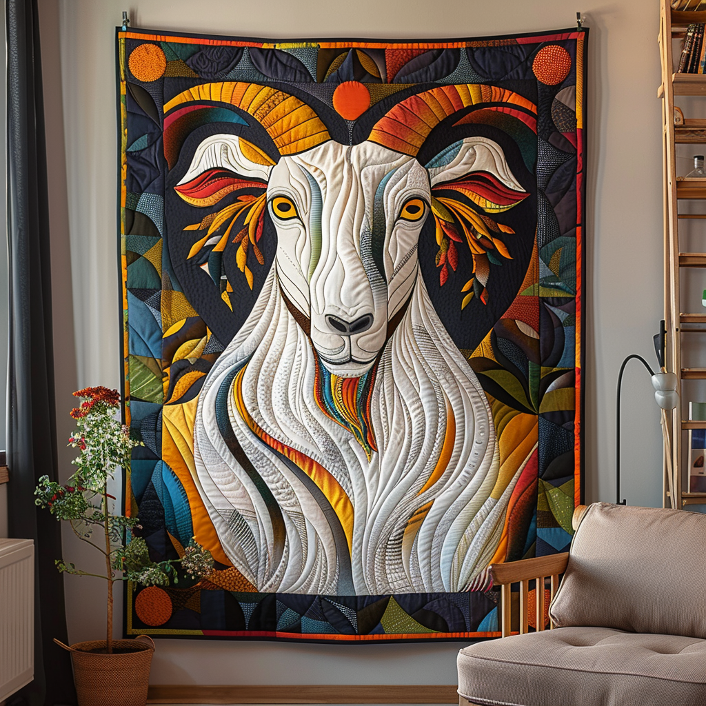 Majestic Ram Quilted Blanket - Throw (55" x 60")