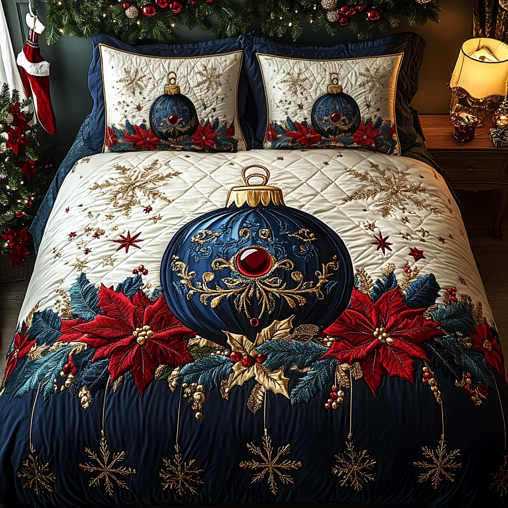 Majestic Christmas Glow 3-Piece Quilted Bedding Set - Single (59" x 70")