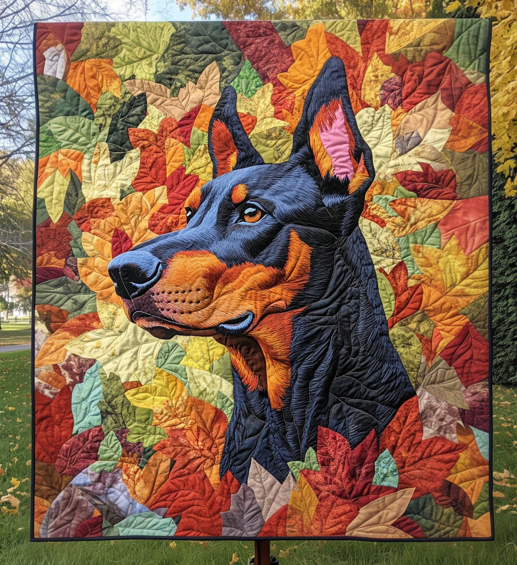 Majestic Dober Guard Quilted Blanket - Throw (55" x 60")