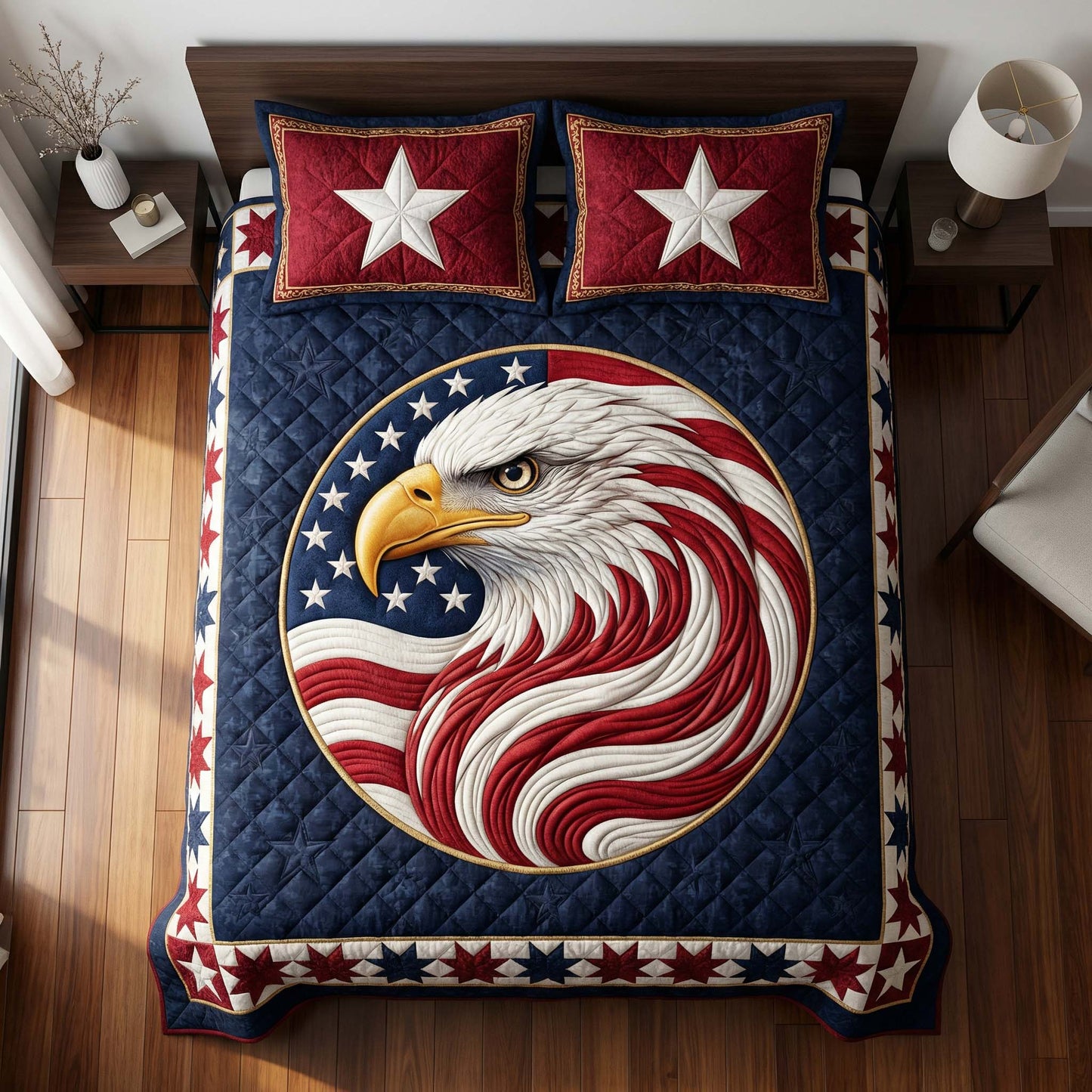 Majestic Eagle 3-Piece Quilted Bedding Set - Single (59" x 70")