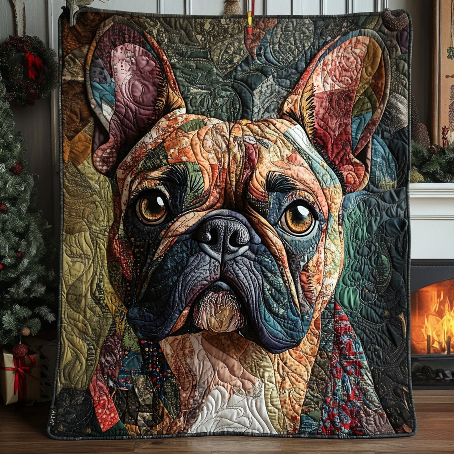 Majestic Frenchie Paws Quilted Blanket - Throw (55" x 60")
