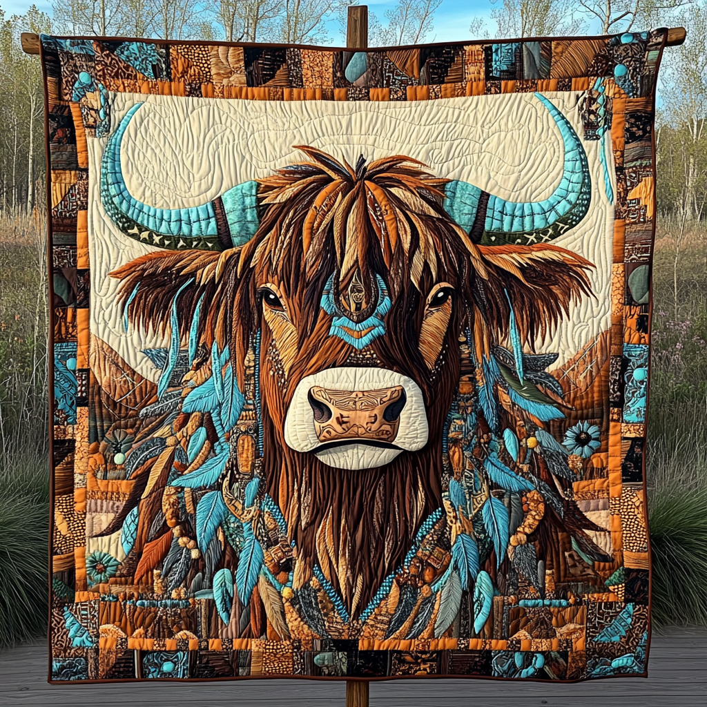 Majestic Highland Breeze Quilted Blanket - Throw (55" x 60")