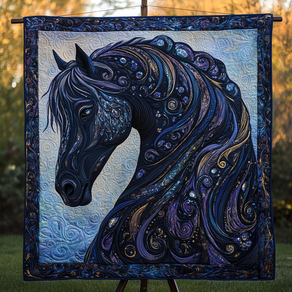 Majestic Hoofbeats Quilted Blanket - Throw (55" x 60")