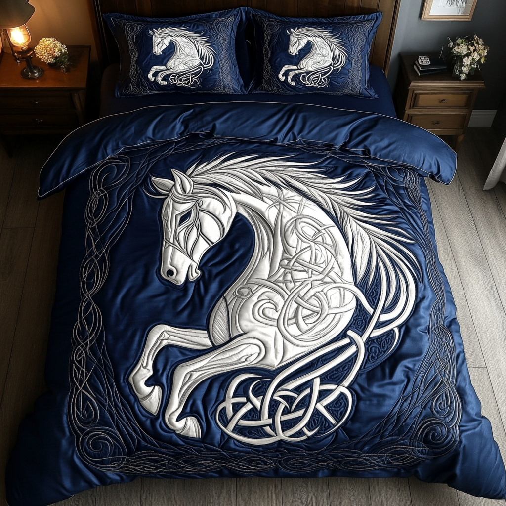 Majestic Hooves 3-Piece Quilted Bedding Set - Single (59" x 70")