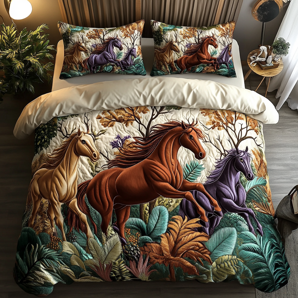 Majestic Mane 3-Piece Quilted Bedding Set - Single (59" x 70")