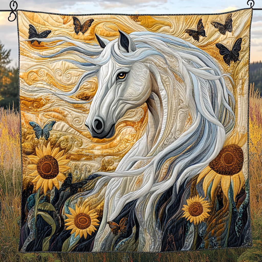 Majestic Mane Quilted Blanket - Throw (55" x 60")