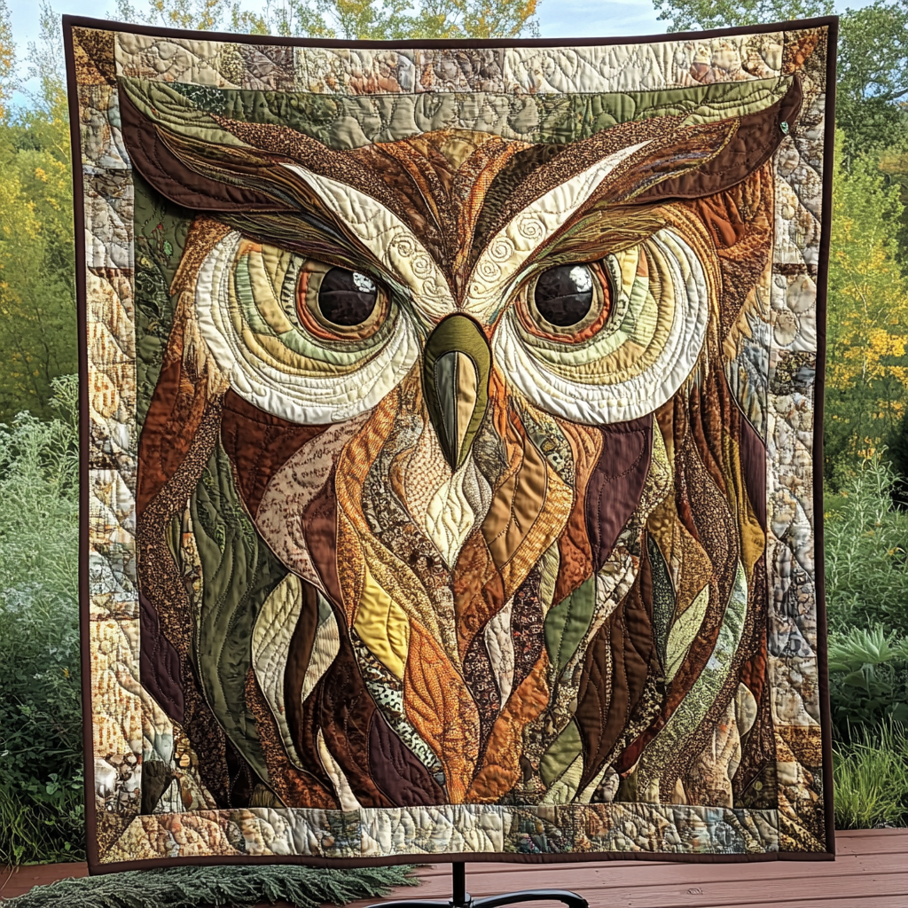 Majestic Owl Quilted Blanket - Throw (55" x 60")