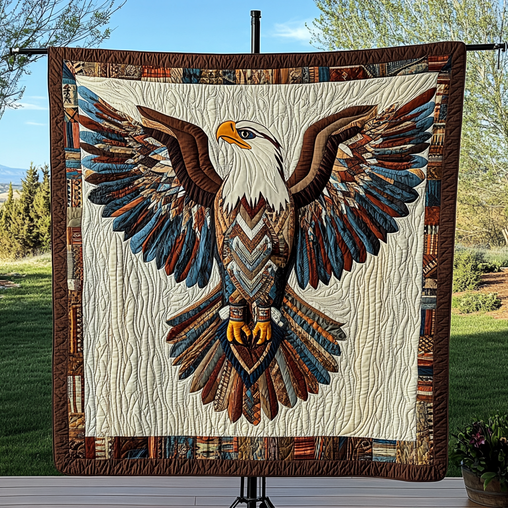 Majestic Plains Eagle Quilted Blanket - Throw (55" x 60")