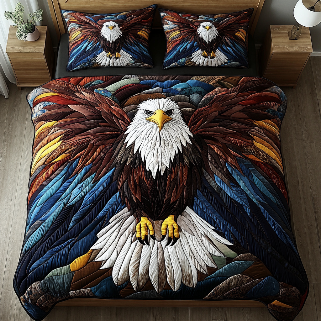 Majestic Soar 3-Piece Quilted Bedding Set - Single (59" x 70")
