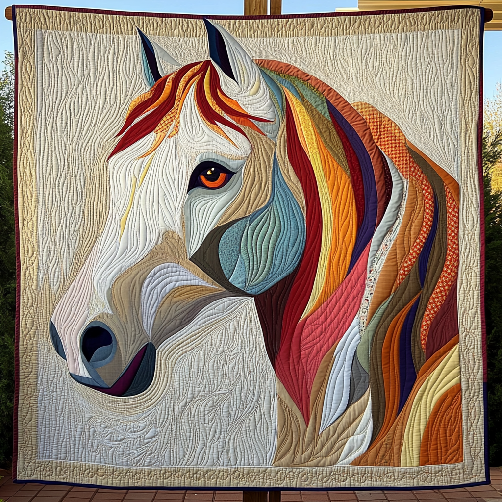 Majestic Stallion Quilted Blanket - Throw (55" x 60")