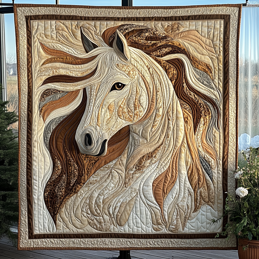 Majestic Stallion Quilted Blanket - Throw (55" x 60")