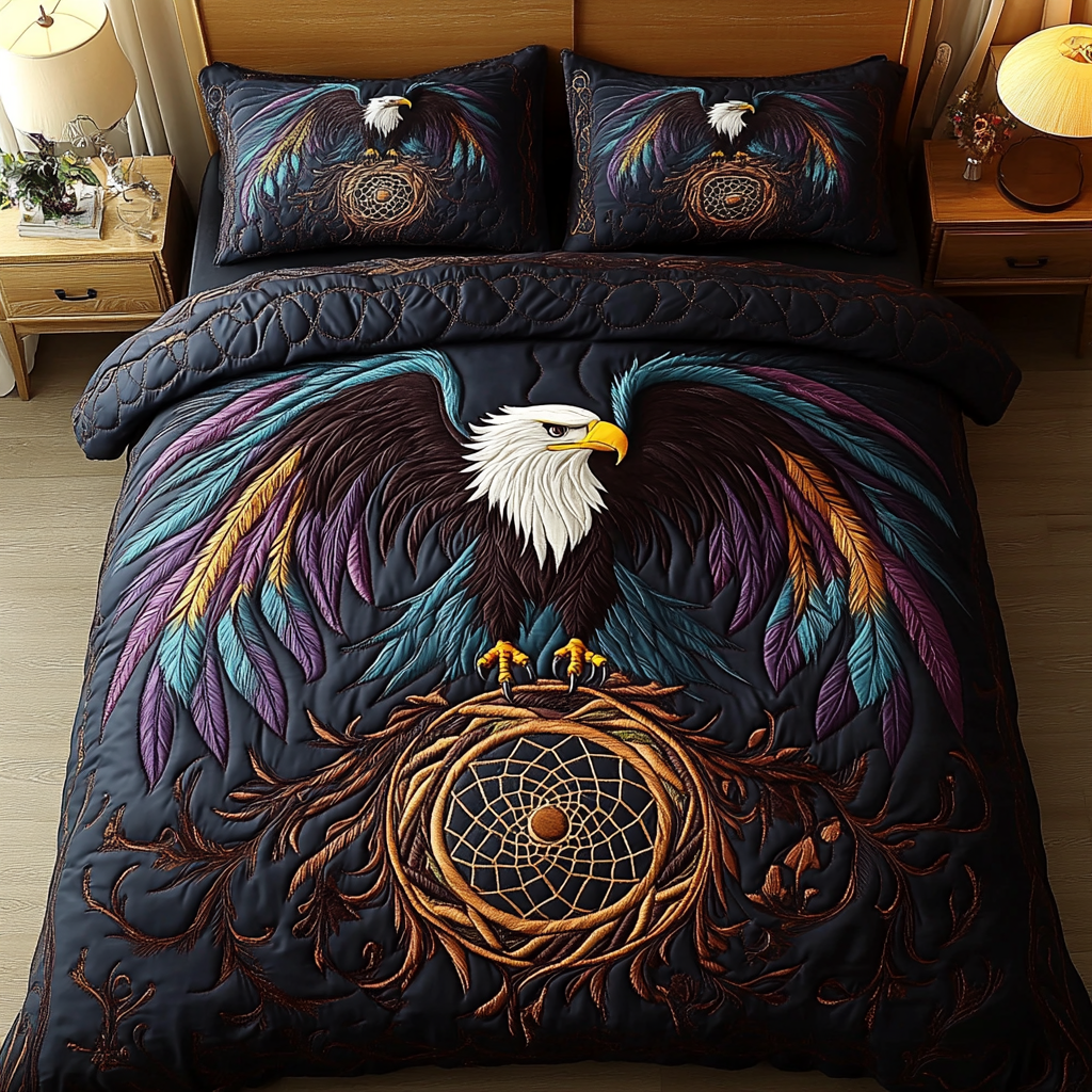 Majestic Wing 3-Piece Quilted Bedding Set - Single (59" x 70")