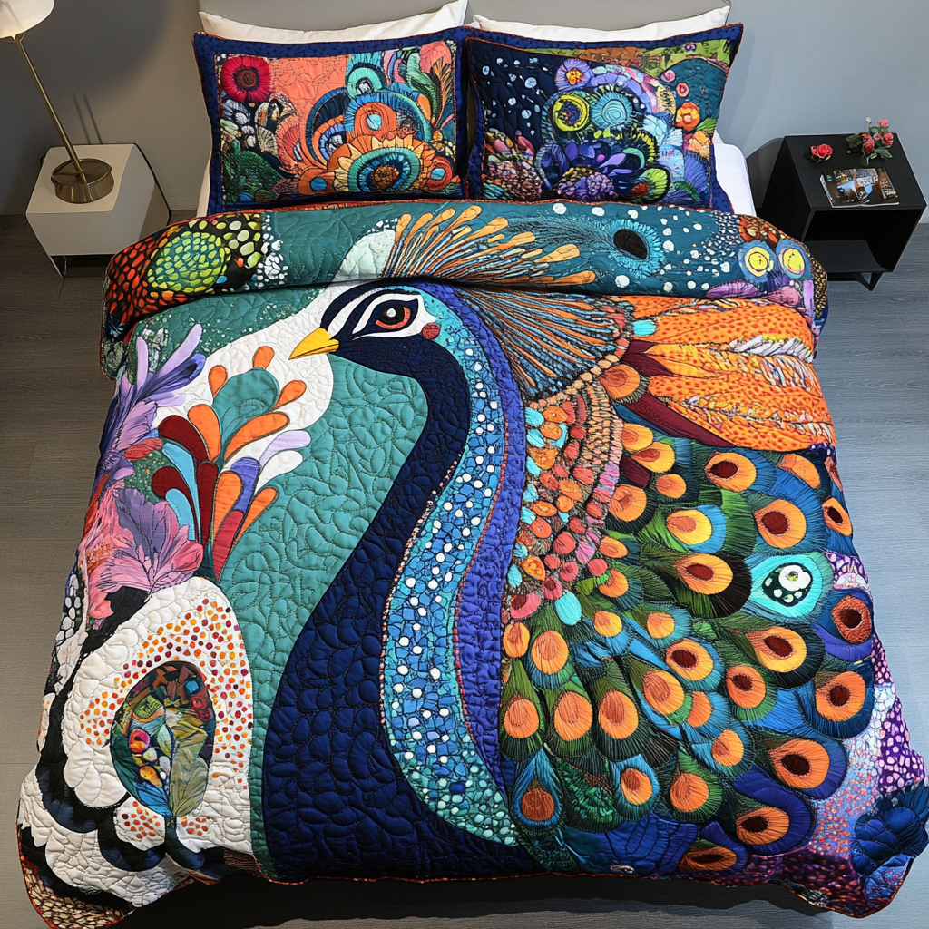 Majestic Wings 3-Piece Quilted Bedding Set - Single (59" x 70")