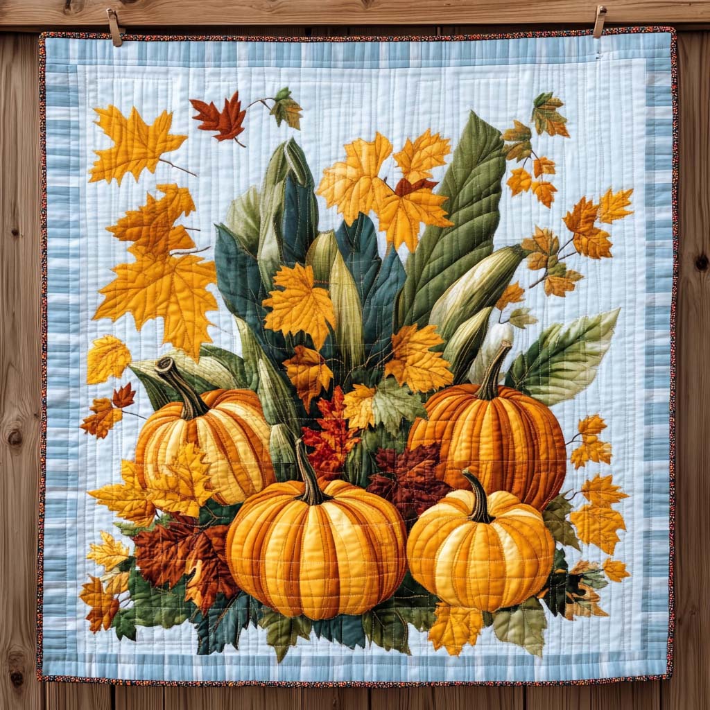 Maple Cart Of Fall Quilted Blanket - Throw (55" x 60")
