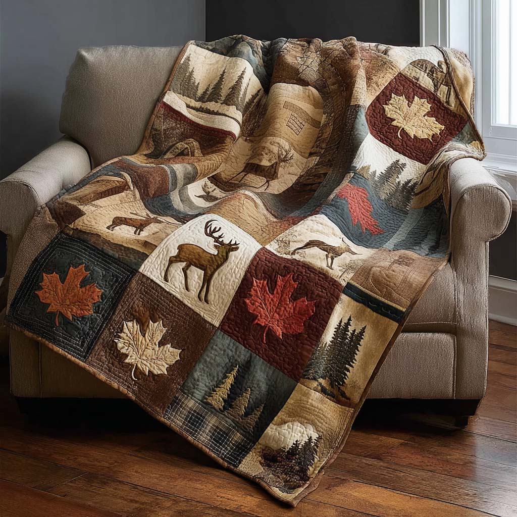 Maple Deer Quilted Blanket - Baby (30" x 40") - Pack 1
