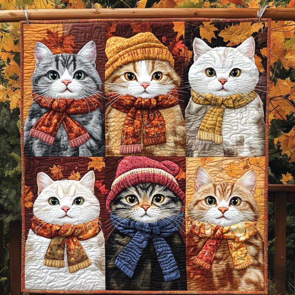 Maple Mittens Quilted Blanket - Throw (55" x 60")