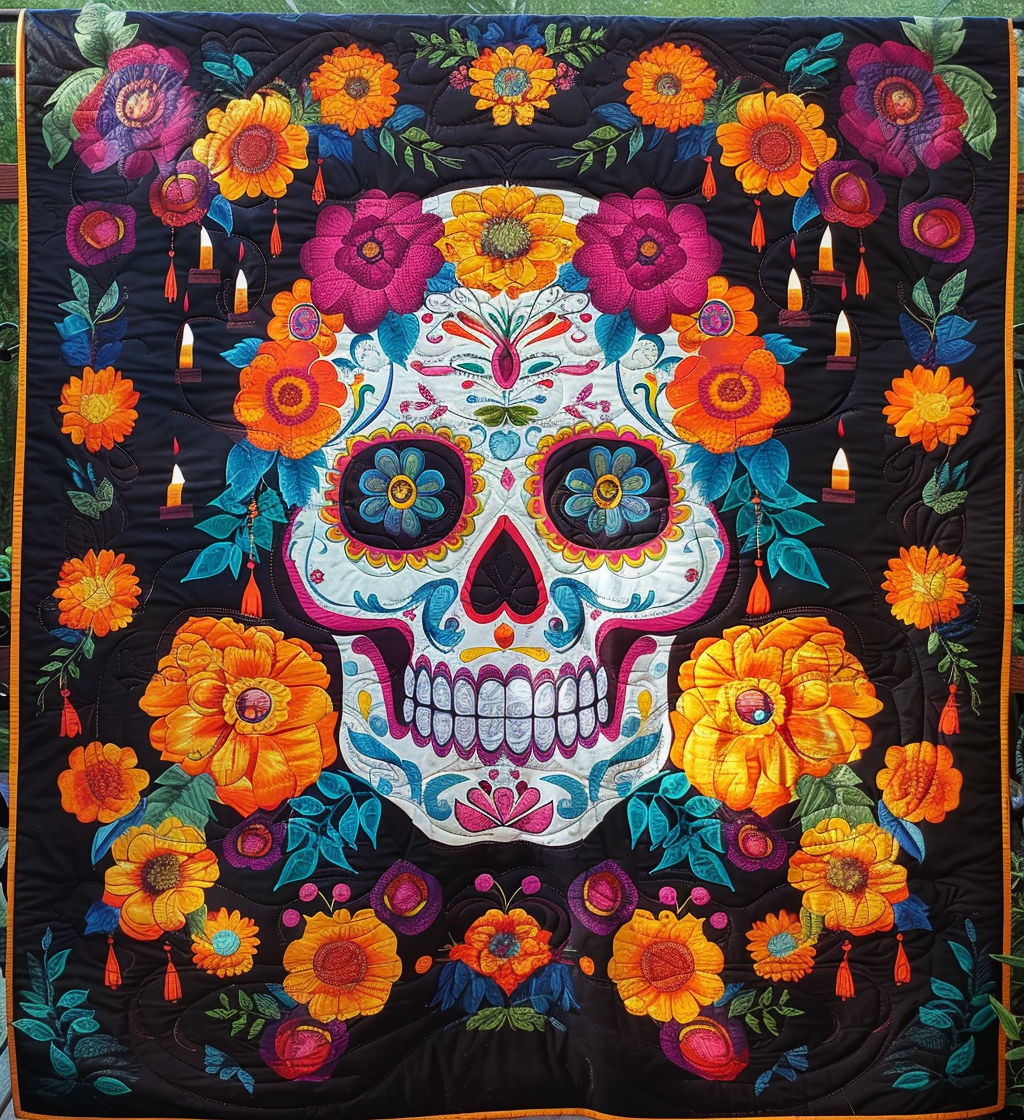 Marigold Memories Quilted Blanket - Throw (55" x 60")
