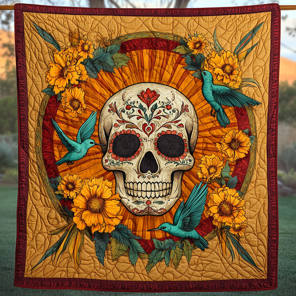 Marigold Spirit Quilted Blanket - Throw (55" x 60")