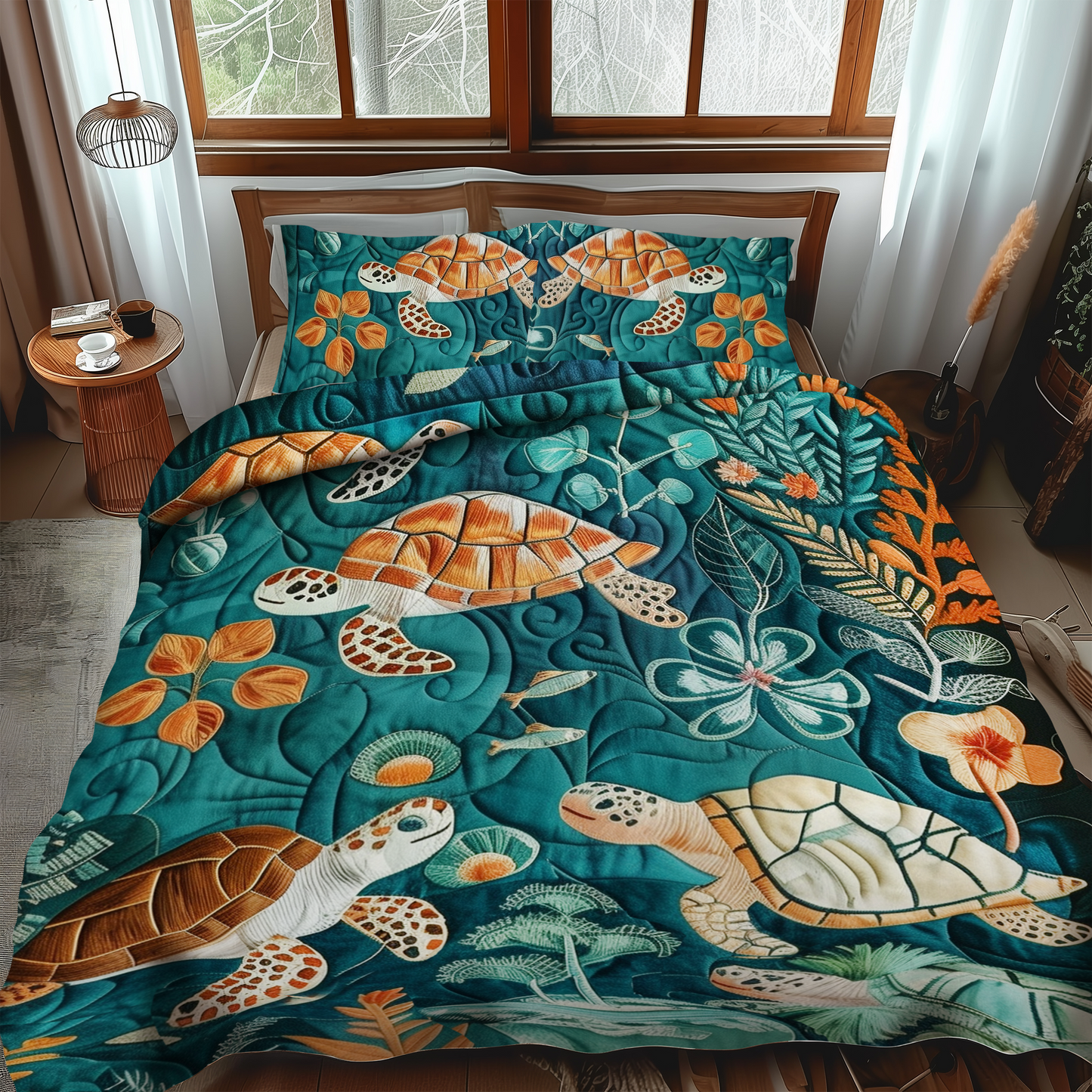 Marine Majesty 3-Piece Quilted Bedding Set - Single (59" x 70")