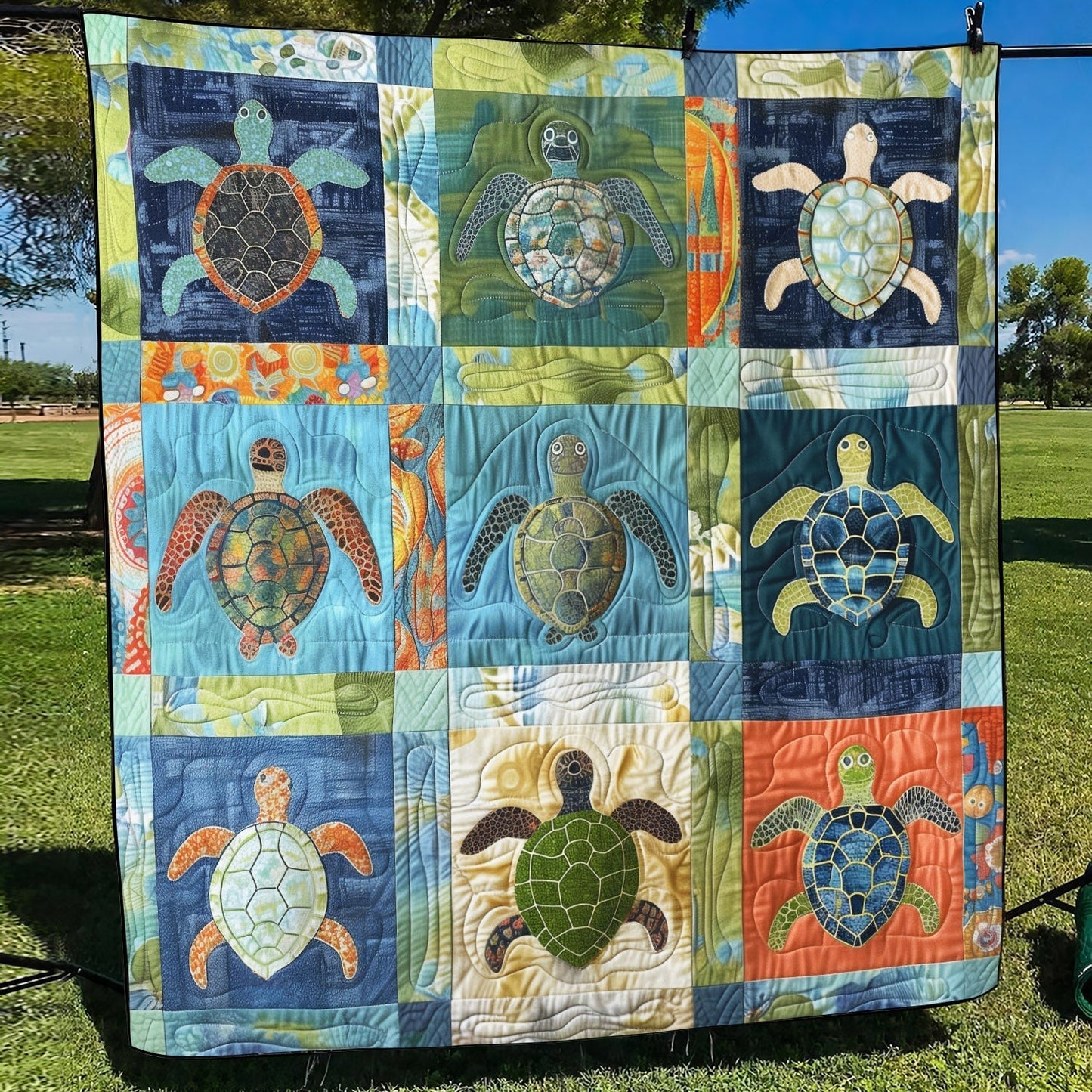 Marine Calm Quilted Blanket - Throw (55" x 60")