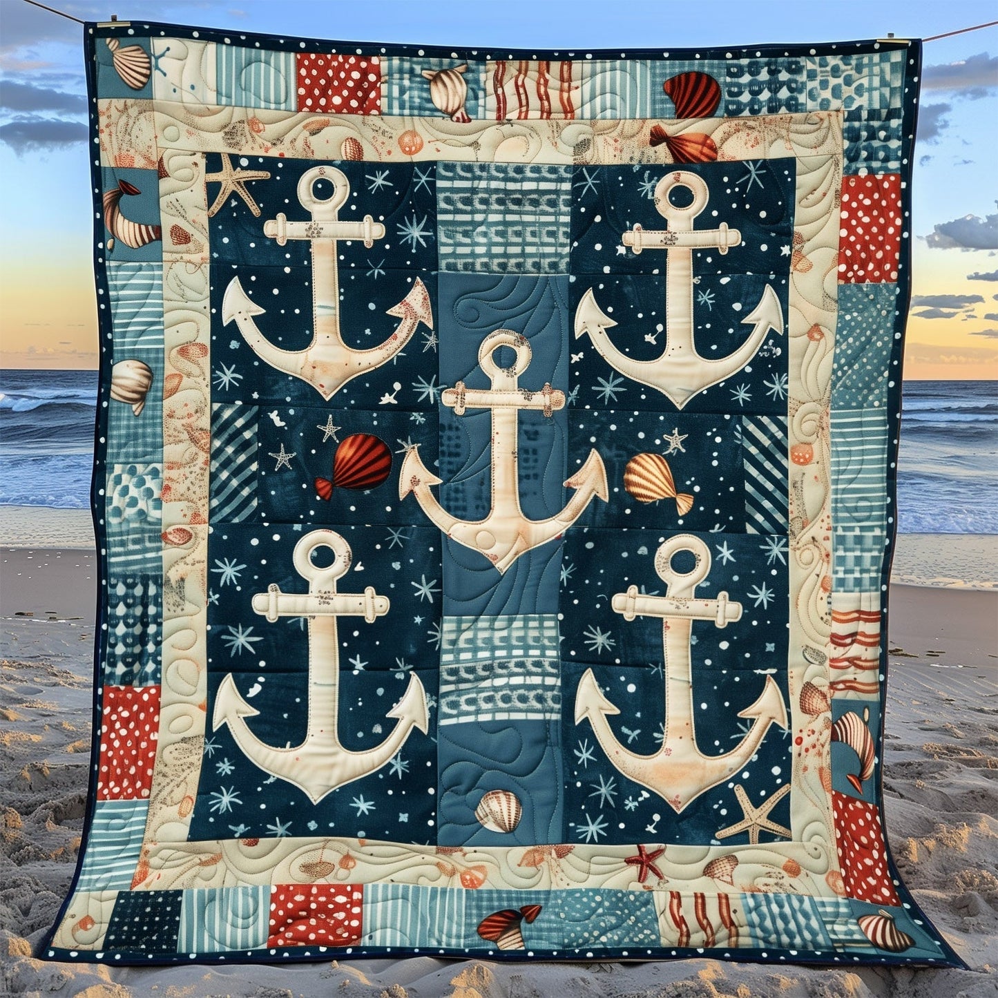 Maritime Dreams Quilted Blanket - Throw (55" x 60")