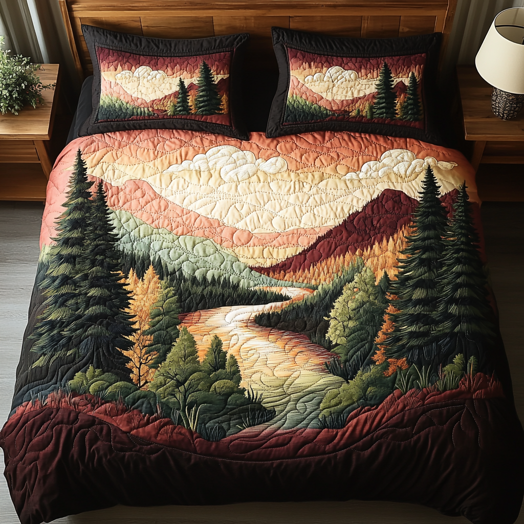 Meadow Calm 3-Piece Quilted Bedding Set - Single (59" x 70")